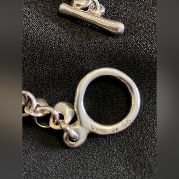 UNO de 50-silver plated statement necklace with grey Swarovski crystal pendant - Picture 4 of 4